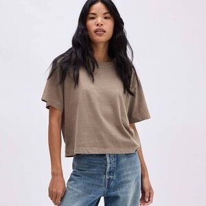 Richer Poorer The Relaxed Crop Tee (Warm Grey)